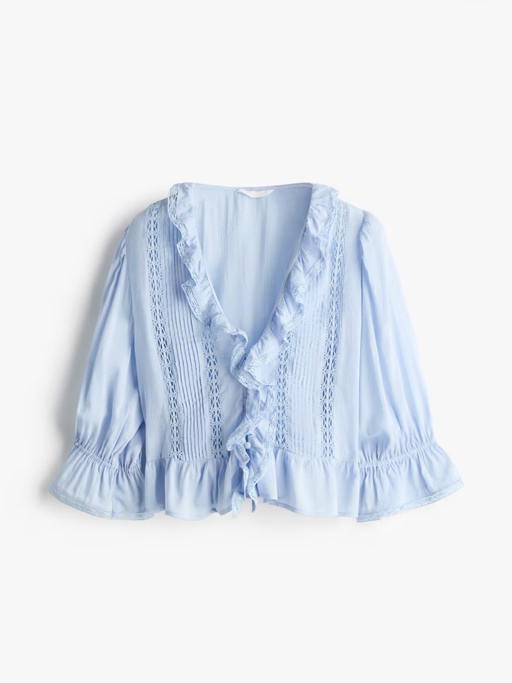 H&M Light Blue Ruffle Blouse - Picture 4 of 7